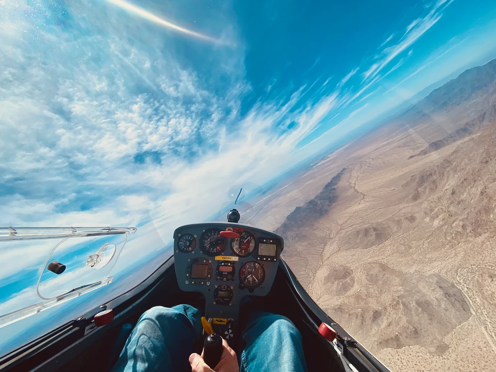 Dave English flying a glider E68 gliderport Phoenix