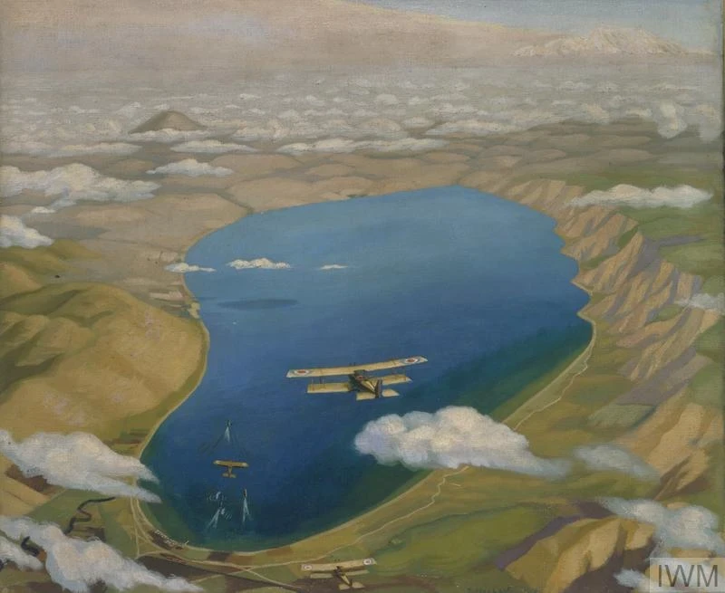 The Sea of Galilee: Aeroplanes Attacking Turkish Boats, 1919