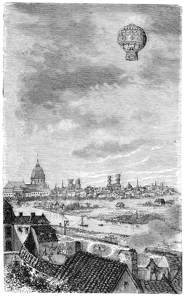 THE BALLOON OF D'ARLANDES CROSSING PARIS.