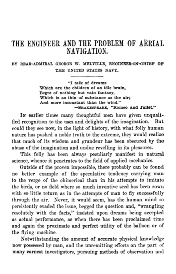 The Engineer and the Probem of Aerial Navigation