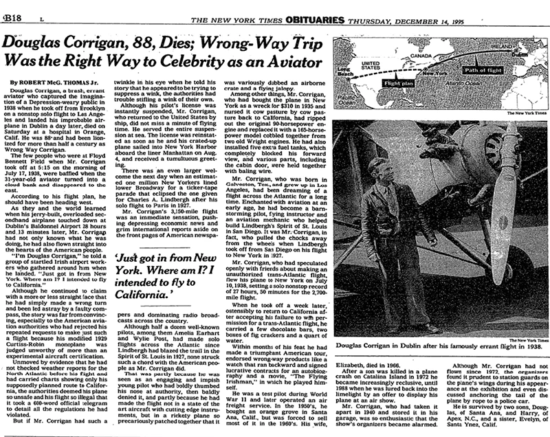 Wrong Way NYT obit